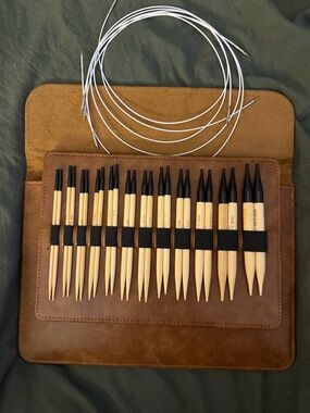 Interchangeable Bamboo Circular Knitting Needle Set with Case